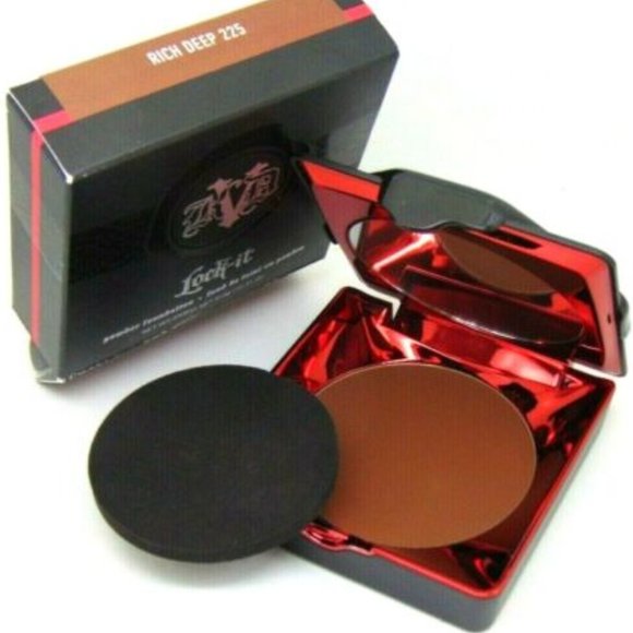 Kat Von D Lock-It Powder Foundation Refillable compact shade Rich Deep 225 NWT! - Picture 7 of 14